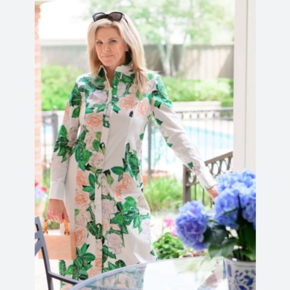 NWT ALA VON AUERSPERG WOMENS KATHE DRESS IN GARDENIA MAXI BUTTON DOWN SZ 8 - Picture 2 of 10